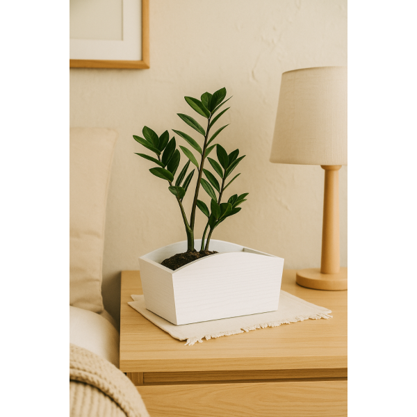 Doniczka drewniana 24x13x10,5 cm Biała