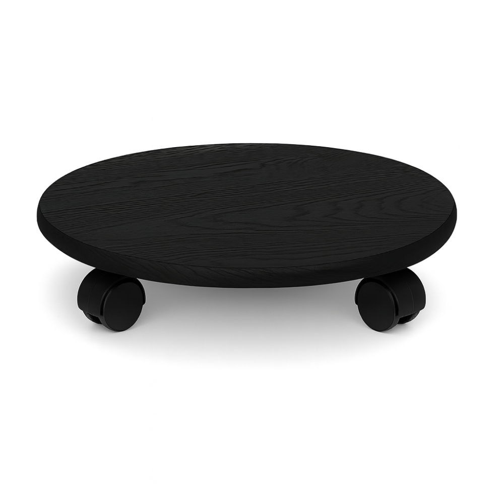 Podstawek drewniany okrągły 35 cm Czarny