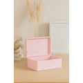 Drewniana skrzynka dekoracyjna 30x20x13,5cm bez uchwytów Różowa