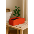 Doniczka drewniana 34x13x10 cm Czerwona