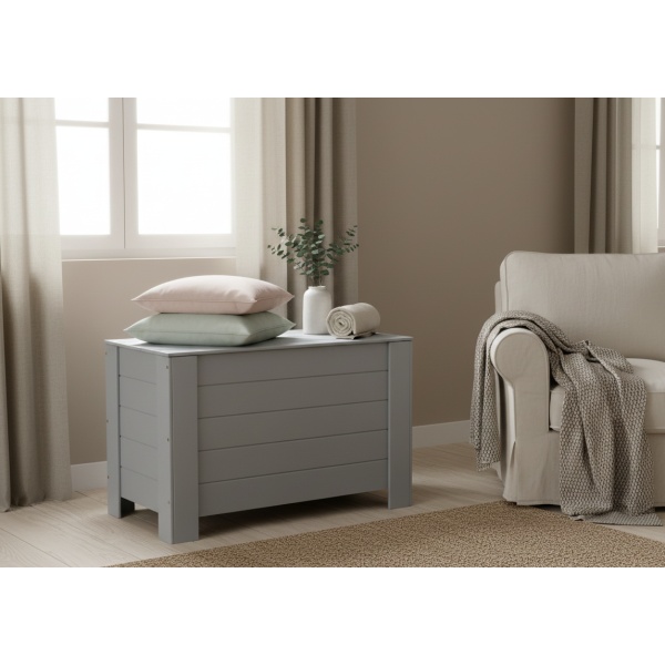 Kufer drewniany 77x40x50 cm Szary