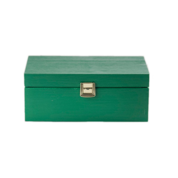 Herbaciarka drewniana 21x16x8,5 cm Mint green