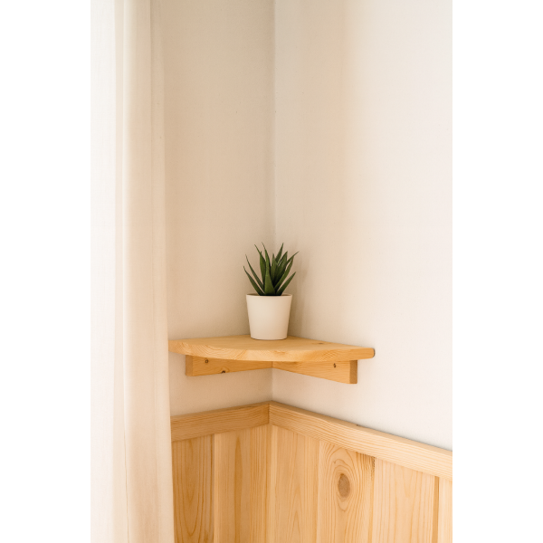 Półka drewniana narożna 22x22 cm