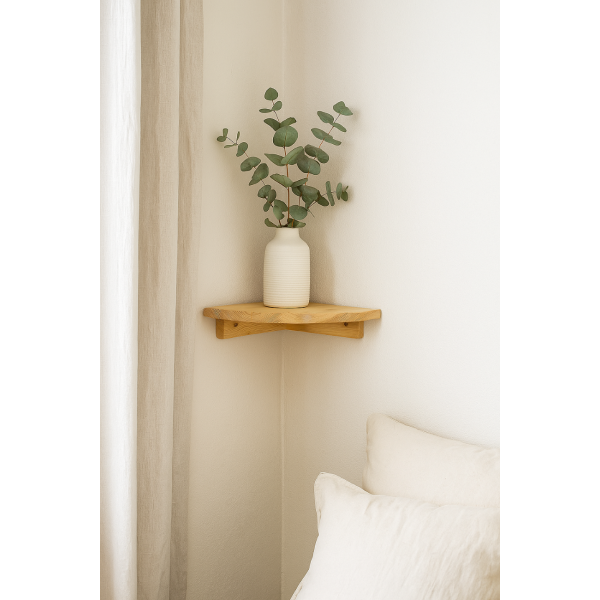 Półka drewniana narożna 22x22 cm