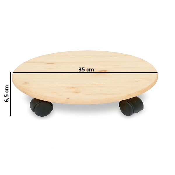 Podstawek drewniany okrągły 35 cm Czarny