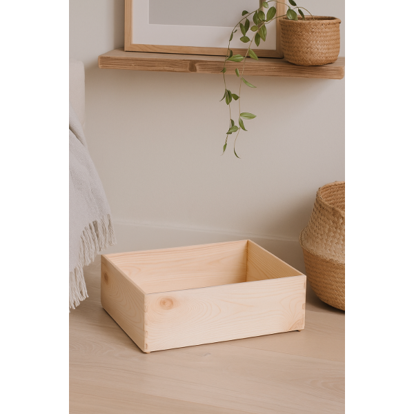 Skrzynka drewniana 40x30x13,5 cm bez uchwytów