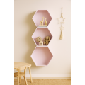 Półki drewniane plaster miodu "heksagon" Różowa
