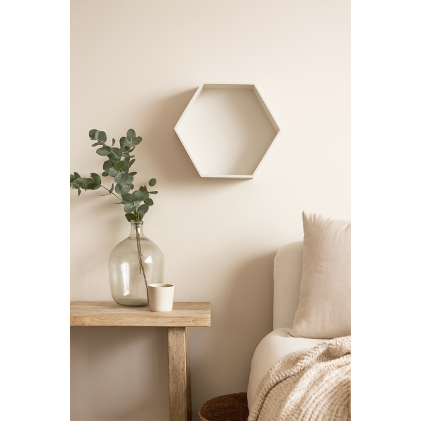 Półka plaster miodu "heksagon"  31x27x13 Signal white