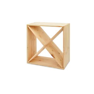 Regał drewniany na wino krzyżak 52x25x52 cm