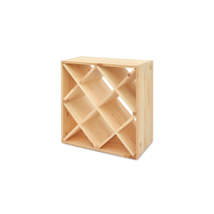 Regał drewniany na wino plaster miodu 52x52x52 cm