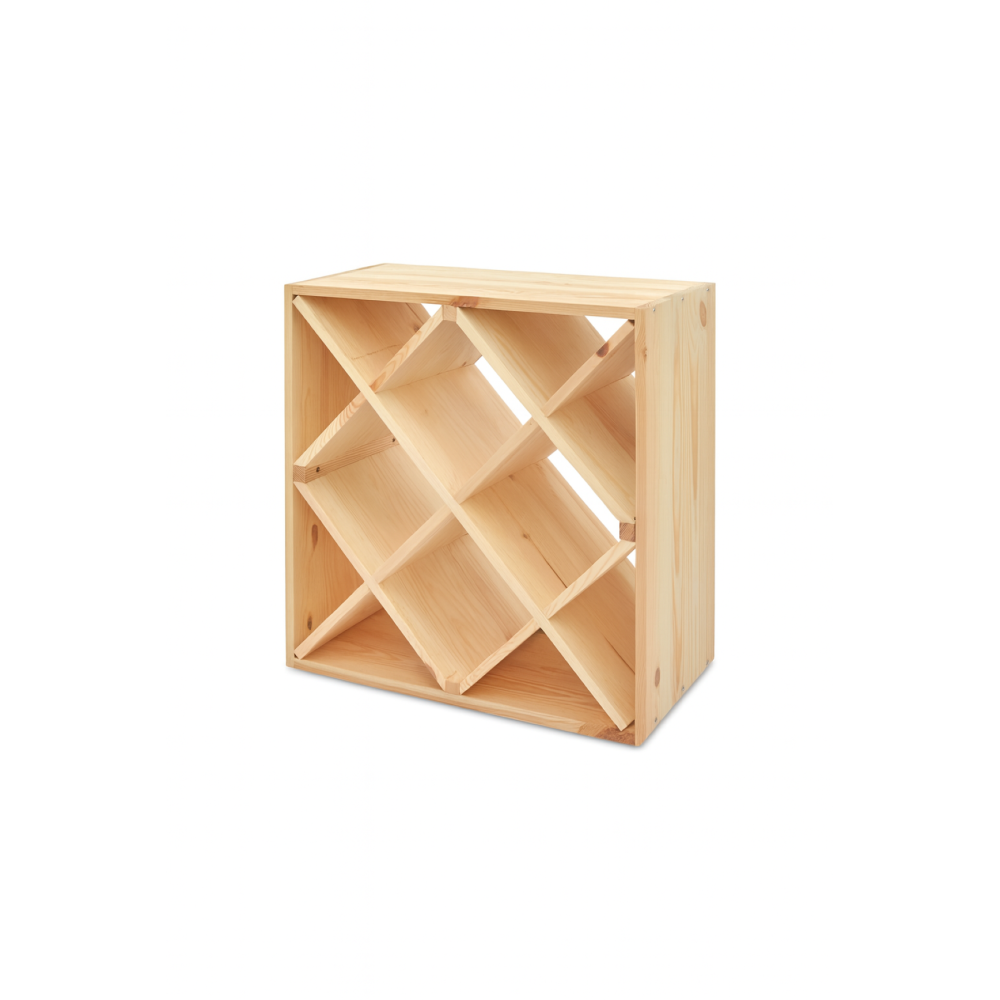 Regał drewniany na wino plaster miodu 52x52x52 cm