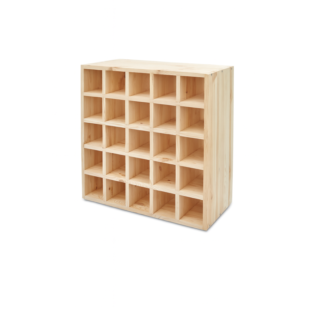 Regał drewniany na wino kratka