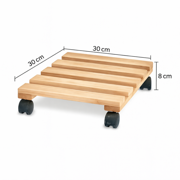 Podstawek drewniany kwadratowy 30x30x8 cm Jet black