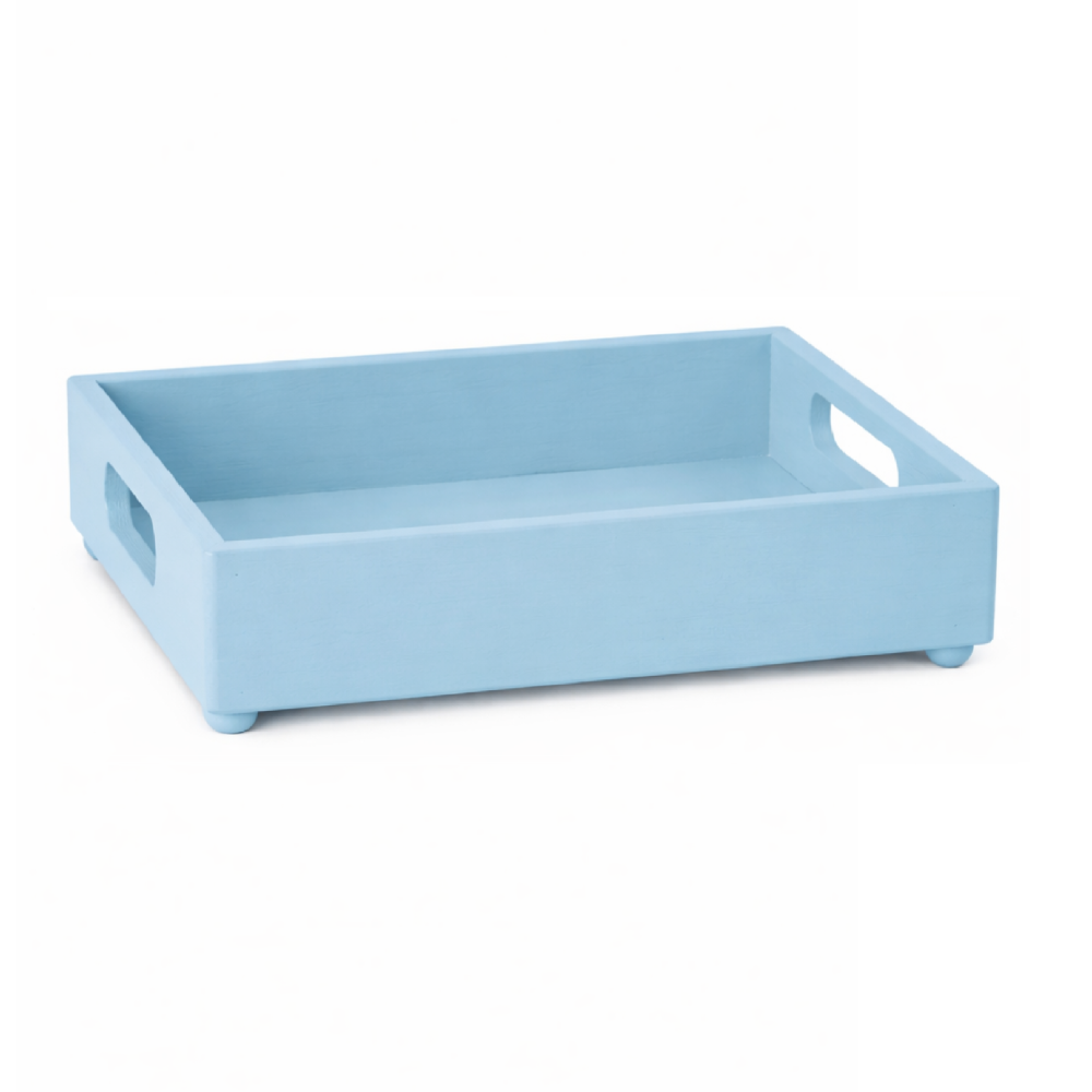 Skrzynka drewniana 30x20x7 cm Pastel blue