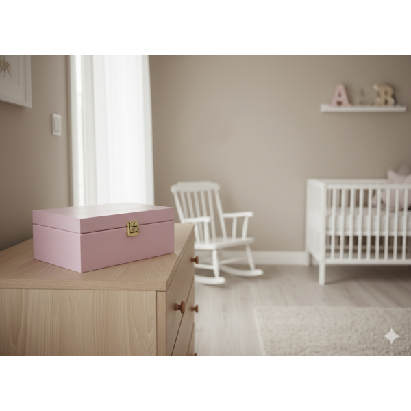 Herbaciarka drewniana 21x16x8,5 cm Różowa