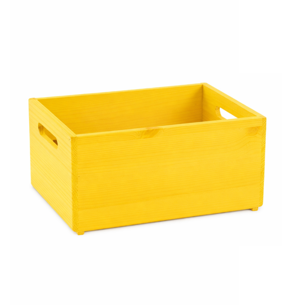 Skrzynka drewniana 30x20x13,5cm Signal yellow