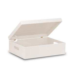 Skrzynka drewniana z deklem 40x30x13,5 cm Biała