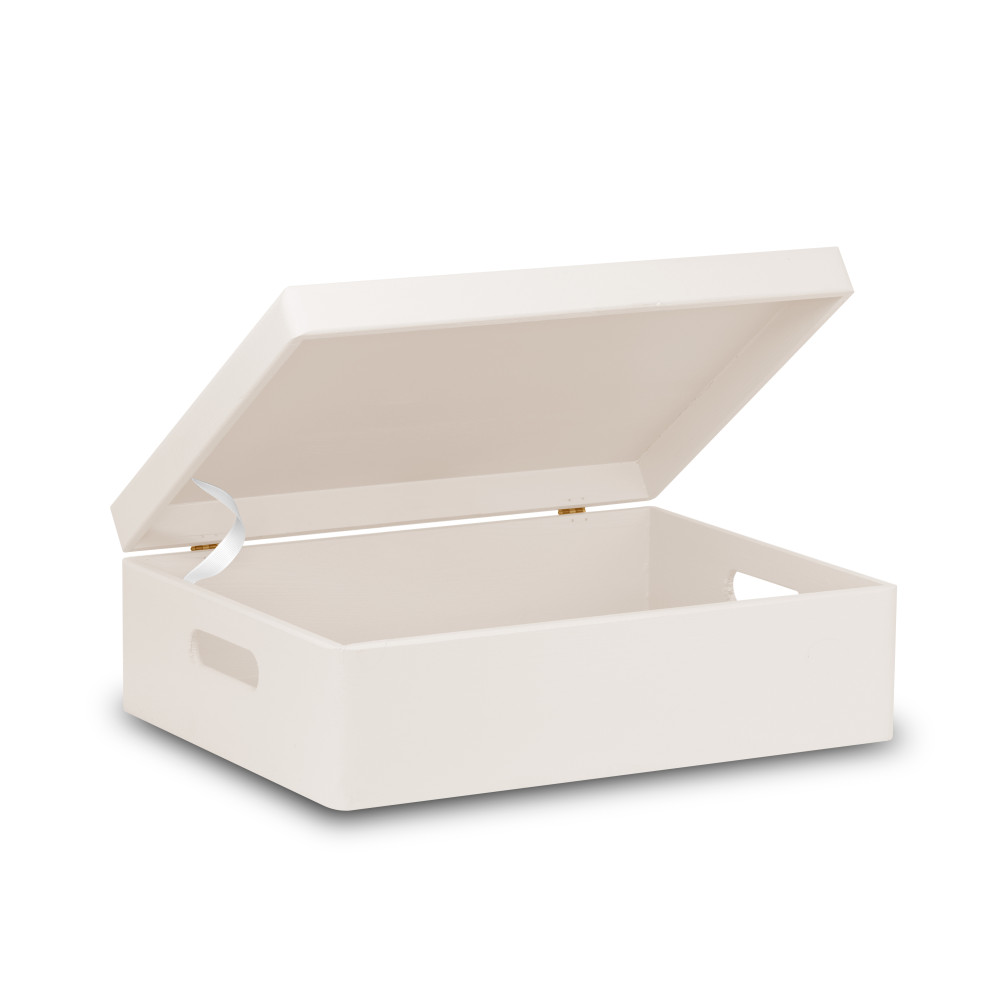 Skrzynka drewniana z deklem 40x30x13,5 cm Biała