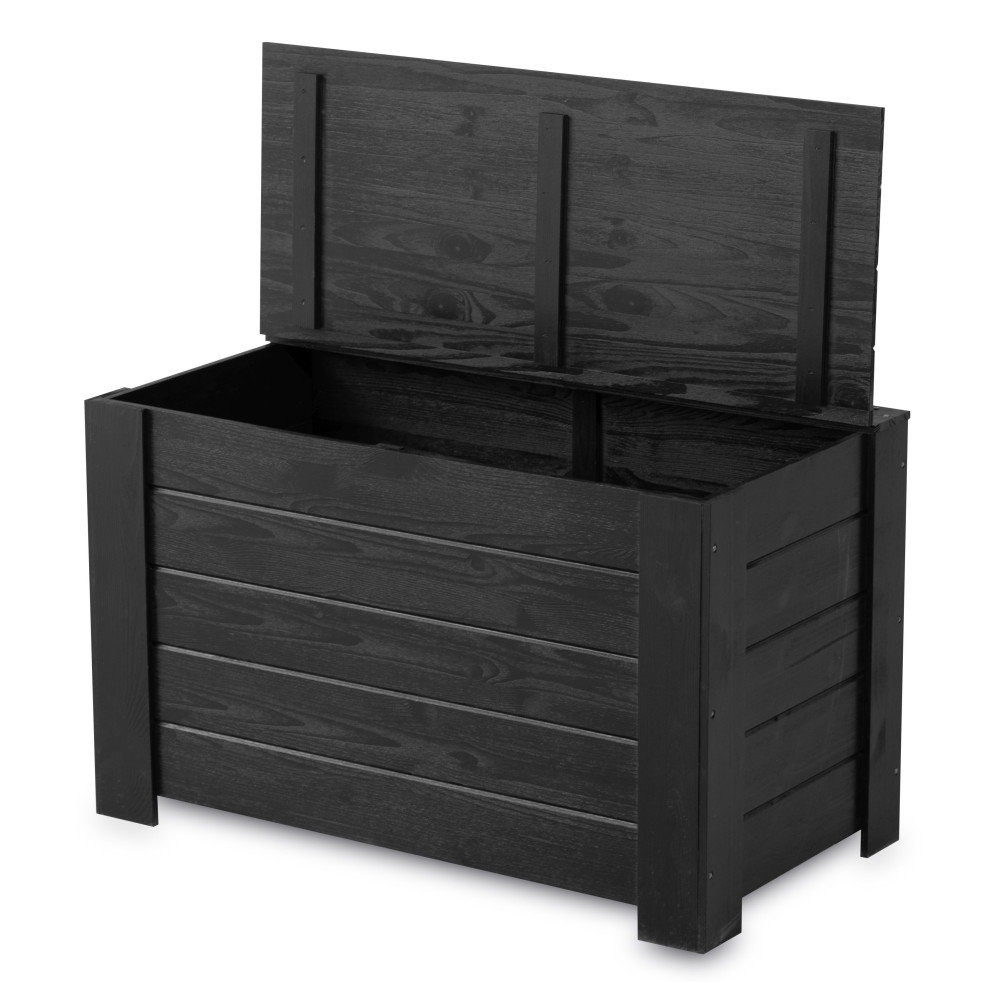 Kufer drewniany 77x40x50 cm Czarny