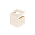 Chustecznik drewniany 13x13x14 cm Natural wood
