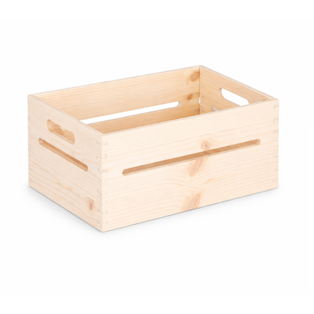 Skrzynka drewniana 30x20x13,5 /314000BG Z nacięciem na bokach, ostrokrawężna