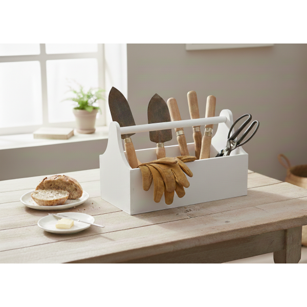 Skrzynka Drewniana Dekoracyjna Na Zioła 34x18x20,5 cm Biała