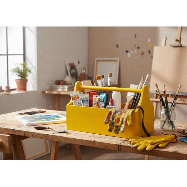 Skrzynka Drewniana Dekoracyjna Na Zioła 34x18x20,5 cm Żółta