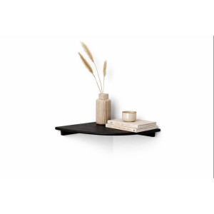 Półka drewniana narożna 40x40 cm czarna