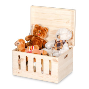 Skrzynka drewniana z deklem 40x30x23cm Natural wood