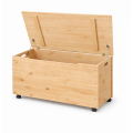 Drewniana skrzynia na zabawki / pojemnik do przechowywania z kółkami – 90x48x51 cm