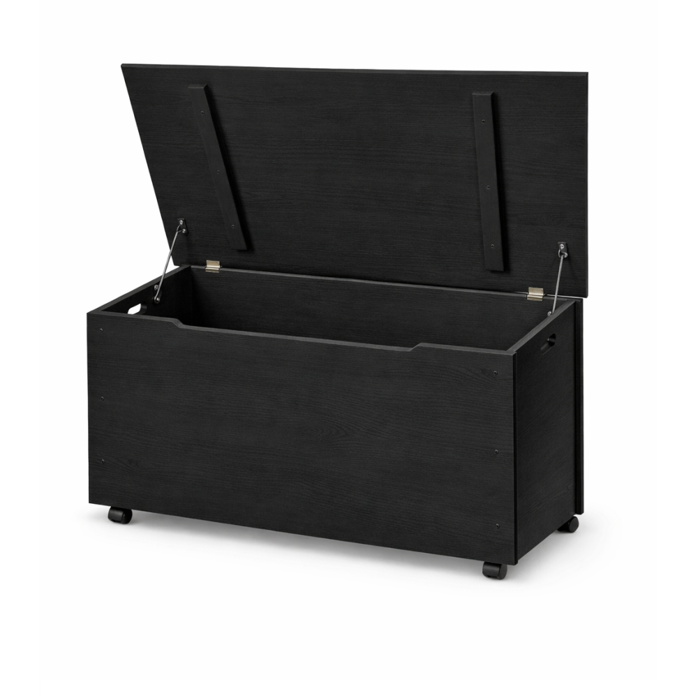 Drewniana skrzynia na zabawki / pojemnik do przechowywania z kółkami – 90x48x51 cm