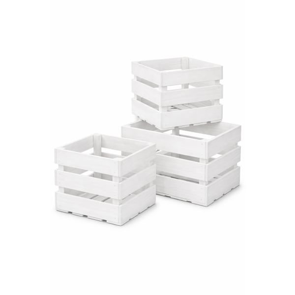 Skrzynka drewniana listewkowa 40x40x29,5 /5926.01 Signal white