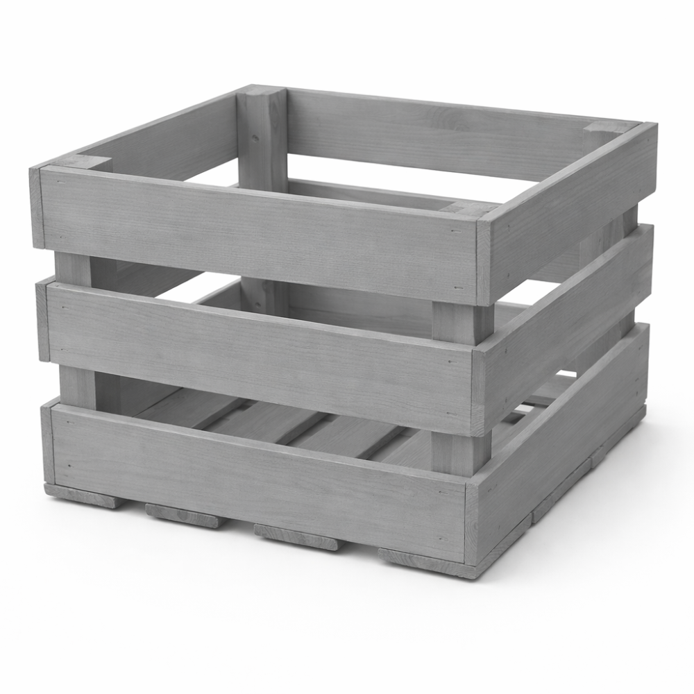 Skrzynka drewniana listewkowa 40x40x29,5 /5926.01 Silver grey