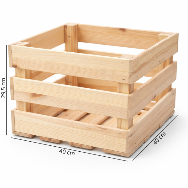 Skrzynka drewniana listewkowa 40x40x29,5 /5926.01 Silver grey