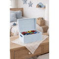 Skrzynka drewniana z deklem 30x20x13,5 /315006C Pastel blue ,dekiel ze sklejki