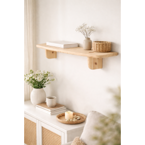 Półka drewniana ścienna 75 cm naturalna – minimalistyczna półka na ścianę