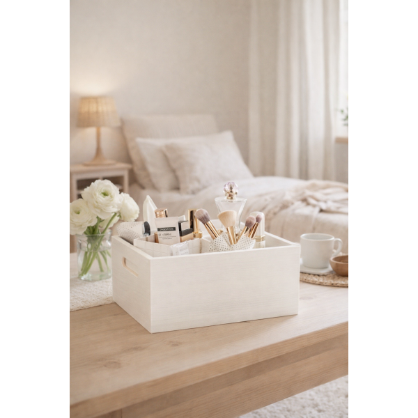 Skrzynka drewniana  25x16x11 cm Biała