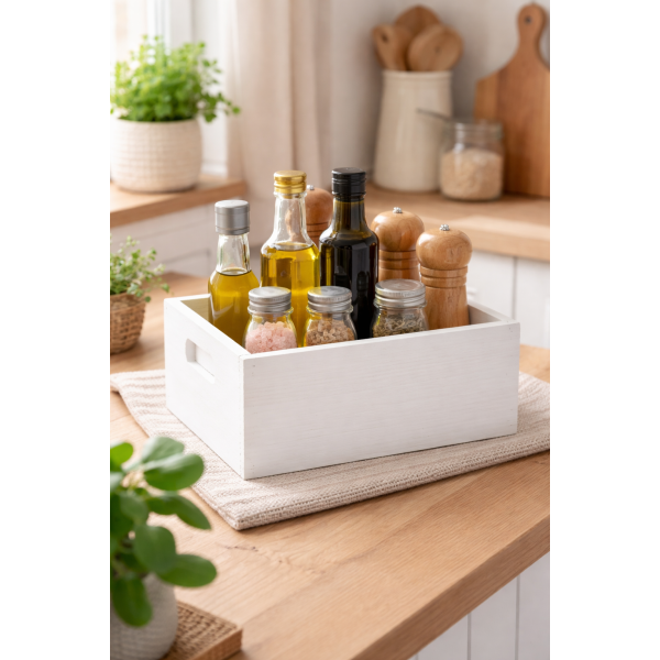 Skrzynka drewniana 29x21x13,5 cm Biała