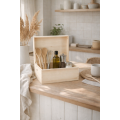 Skrzynka drewniana z deklem 33x25x15,5 cm naturalna – pudełko do przechowywania
