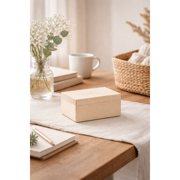 Skrzynka drewniana z deklem 20x15x10 /315300AC Bez uchwytów, dekiel ze sklejki