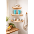 Zestaw trzech półek drewnianych narożnych 22cm, 30cm, 40cm