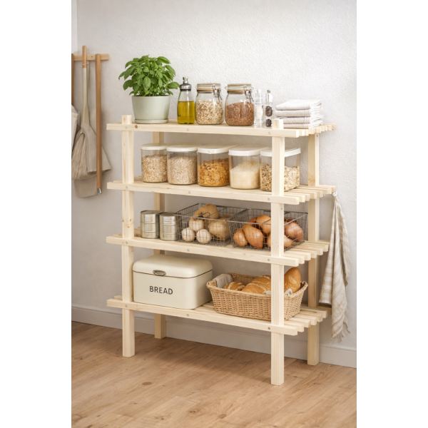 Półka na buty składana drewniana 70x26x34 cm