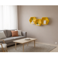 Zestaw półek ściennych drewnianych plaster miodu HEKSAGON - żółty