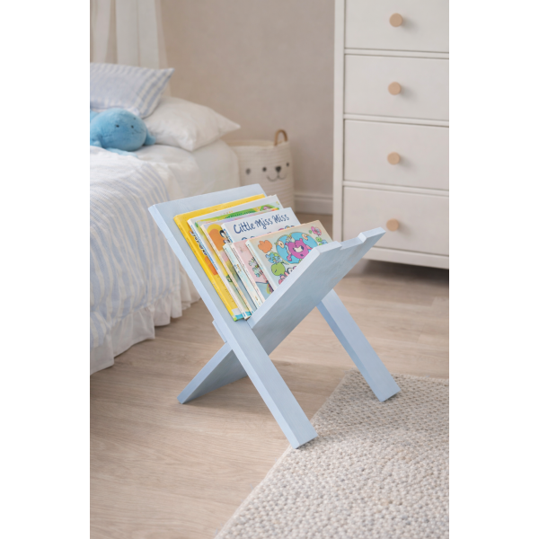 Gazetownik drewniany 34x32x35 cm Niebieski