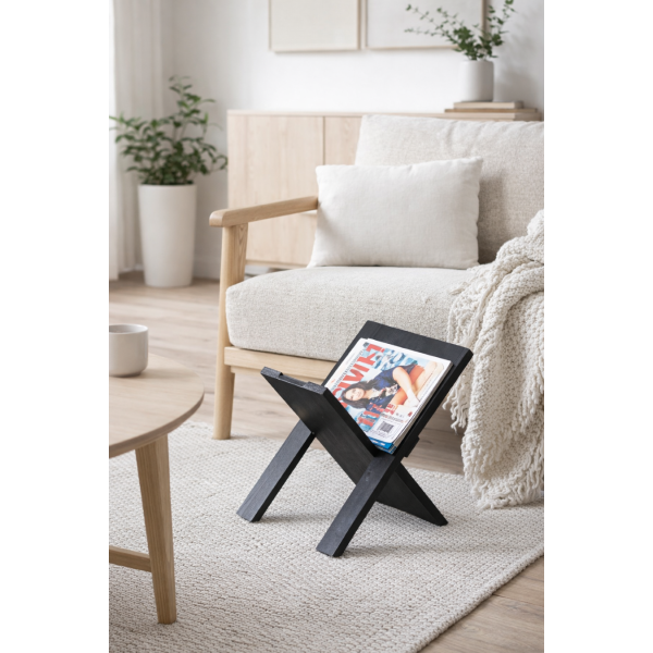 Gazetownik drewniany 31x32x33 cm Czarny