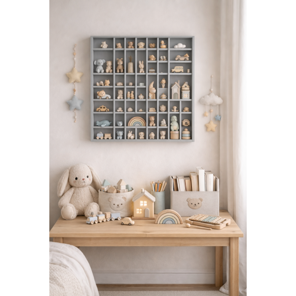 Półka drewniana 52x4x46 szara