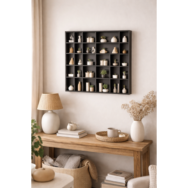 Półka drewniana 45x4x40 cm Czarna