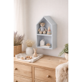Półka domek drewniany II 22x12x41 /504205 Silver grey