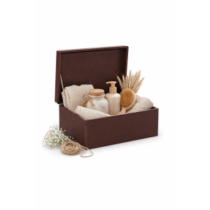 Drewniana skrzynka dekoracyjna 30x20x13,5 cm Brązowa BEZ UCHWYTÓW