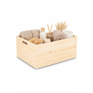 Duża skrzynka drewniana 60x40x23,5 cm  – naturalne drewno sosnowe
